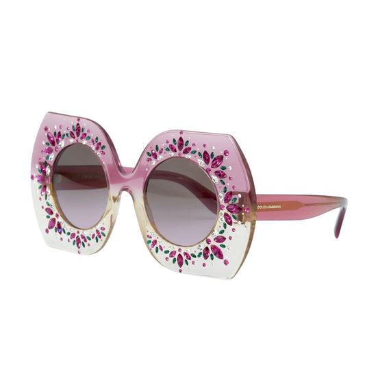 DOLCE＆GABBANA Rhinestone Sunglasses - Pink - 33982
