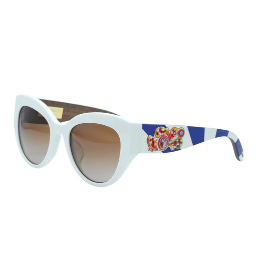 DOLCE &amp; GABBANA White Frame Sunglasses - Multicolor - 35023 