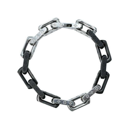 Louis Vuitton Monogram Chain Bracelet - Silver and Black 