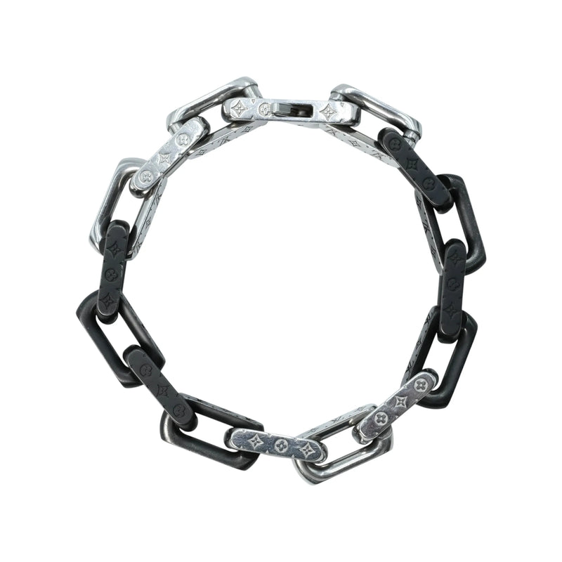 Louis Vuitton Monogram Chain Bracelet - Silver and Black 