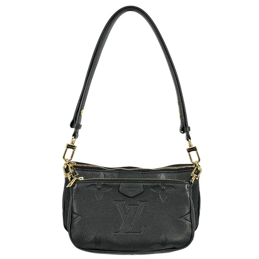 Louis Vuitton Monogram Empreinte Multi Pochette Hand Bag - Black