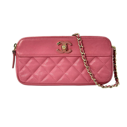 CHANEL Materasse Caviarskin Chain Wallet - Pink - 31343