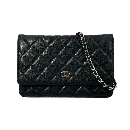 CHANEL Materasse Caviarskin Chain Wallet - Black - 34883