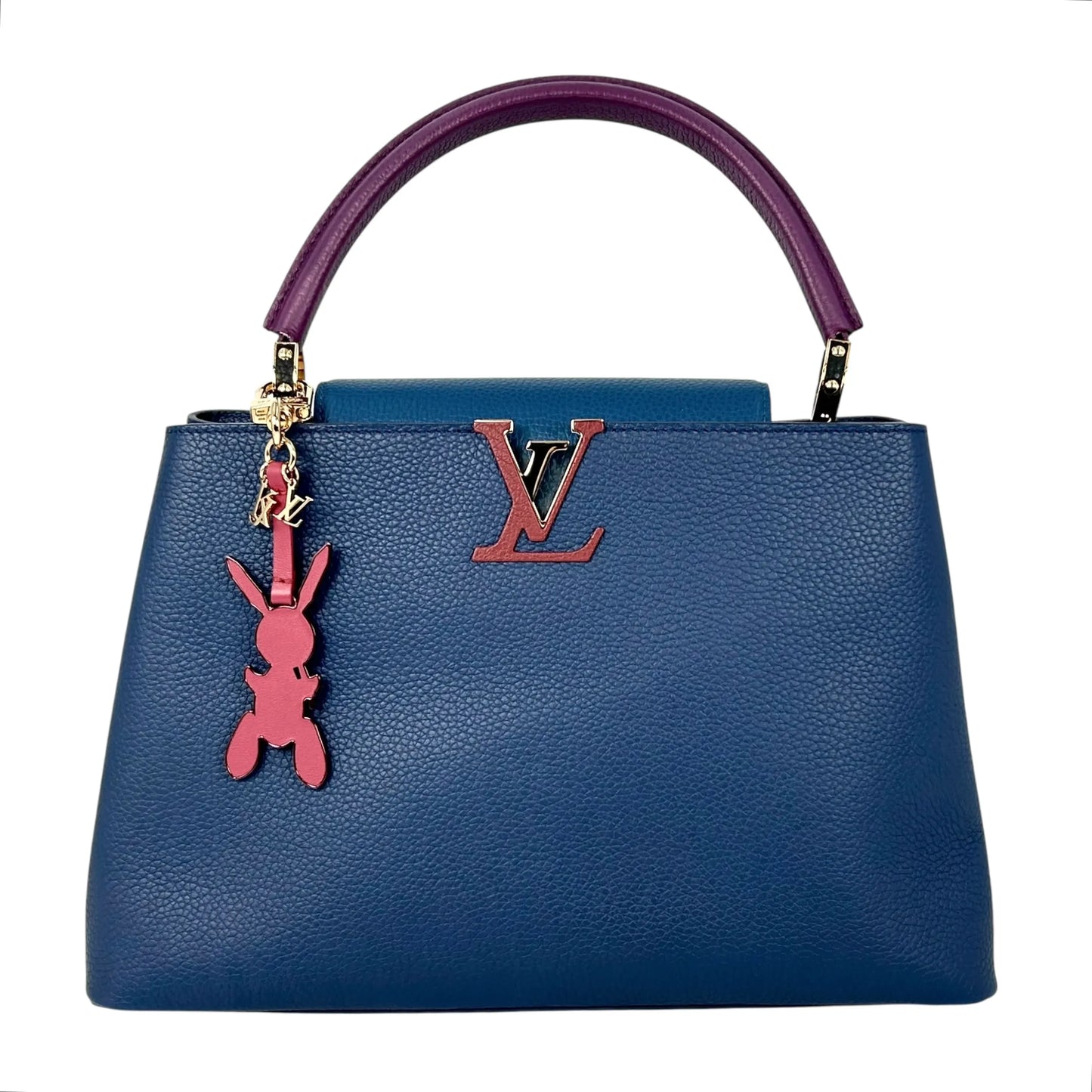 Louis Vuitton Capucines MM Taurillon Leather Hand Bag - Navy Blue