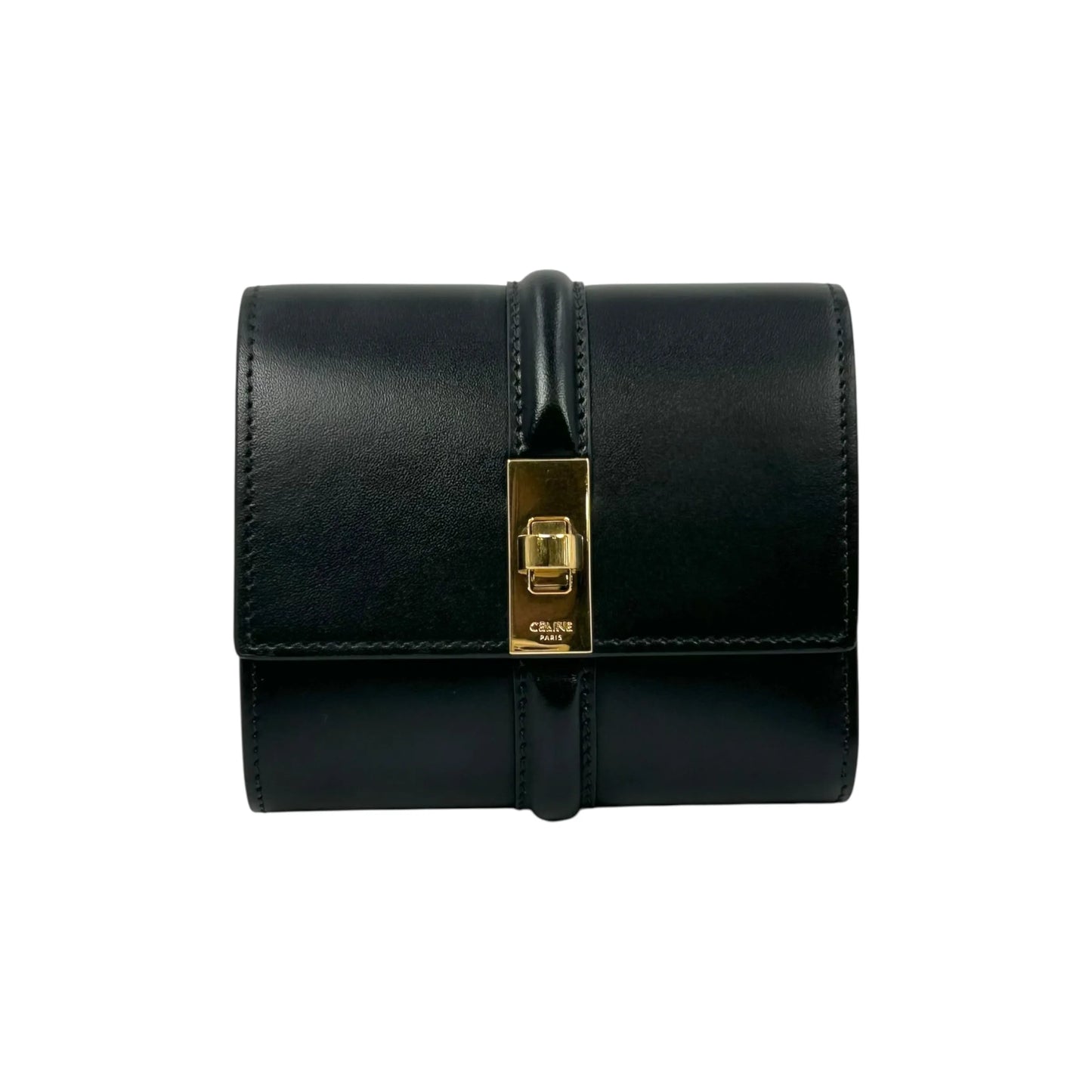 CELINE Trifold Calfskin Compact Wallet 16 - Black