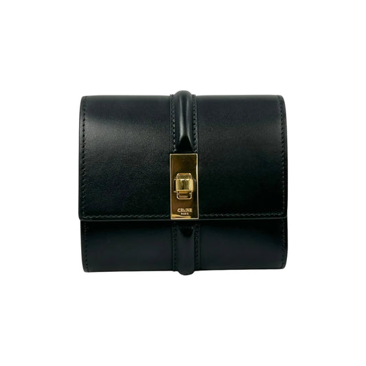 CELINE Trifold Calfskin Compact Wallet 16 - Black