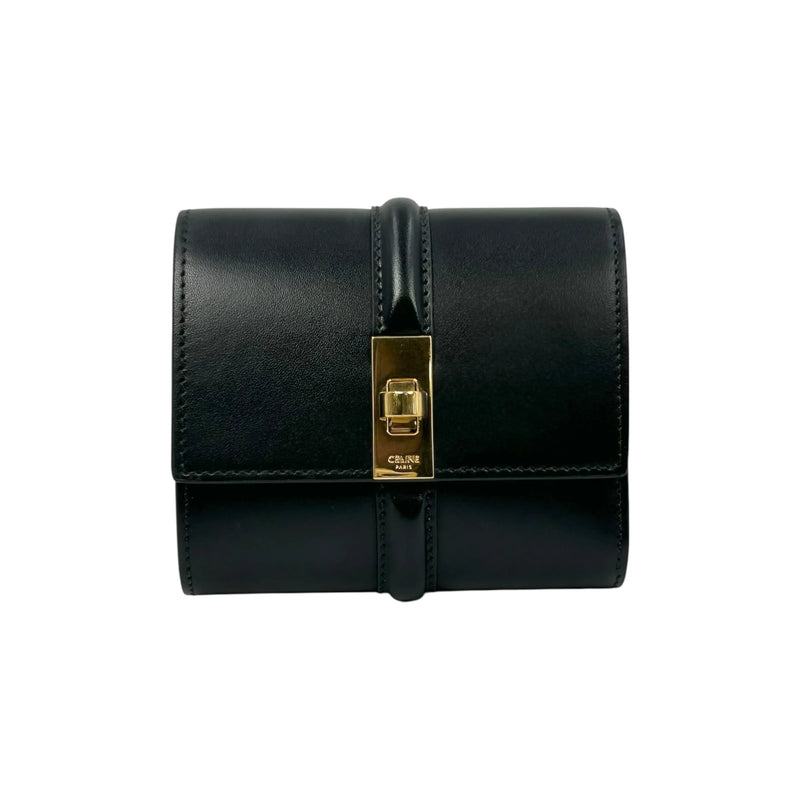 CELINE Trifold Calfskin Compact Wallet 16 - Black
