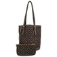 Louis Vuitton Monogram Mini Lin Bucket Bag Hand Bag - Darkbrown