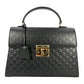 GUCCI Guccissima Padlock Top Handle Leather Hand Bag - Black