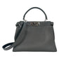 FENDI Peekaboo Leather Hand Bag Shoulder Bag - Gray