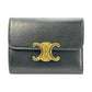 CELINE Compact Wallet With Coin Triomphe In Shiny Calfskin - Black