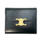CELINE Triomphe Compact Wallet - Black