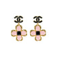 CHANEL Flower Motif Earring L23K - Black × Pink