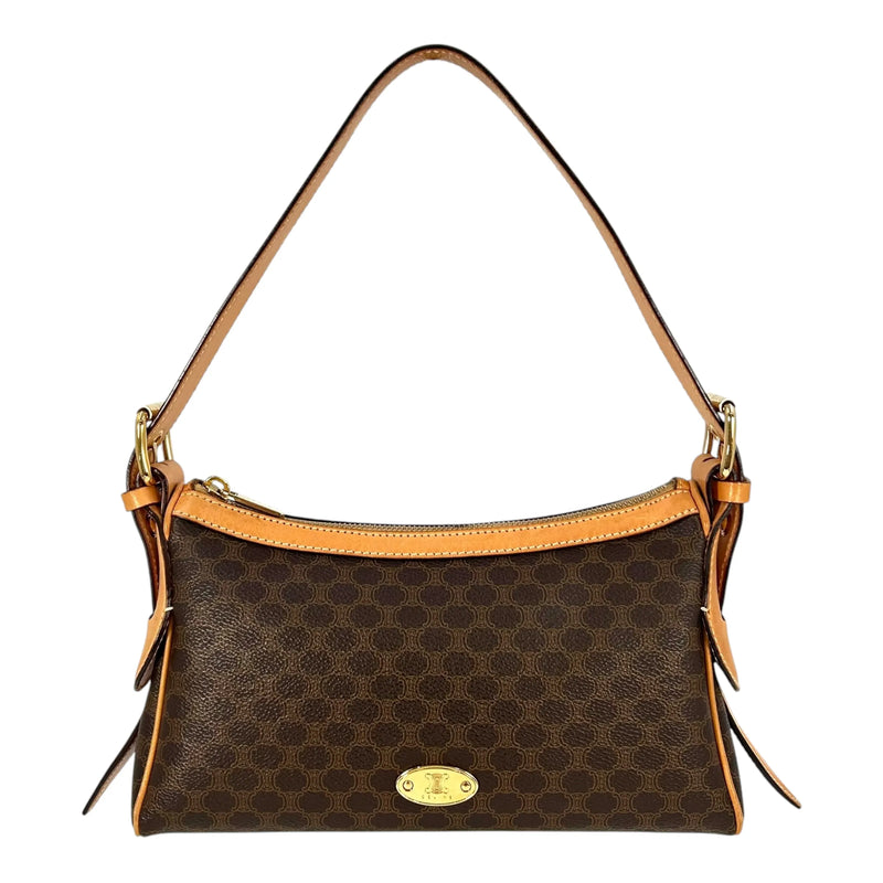 Celine Macadam PVC Canvas One Shoulder Bag Hand Bag - Brown