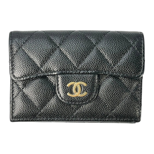 CHANEL Classic Small Flap Compact Wallet Caviar Skin - Black