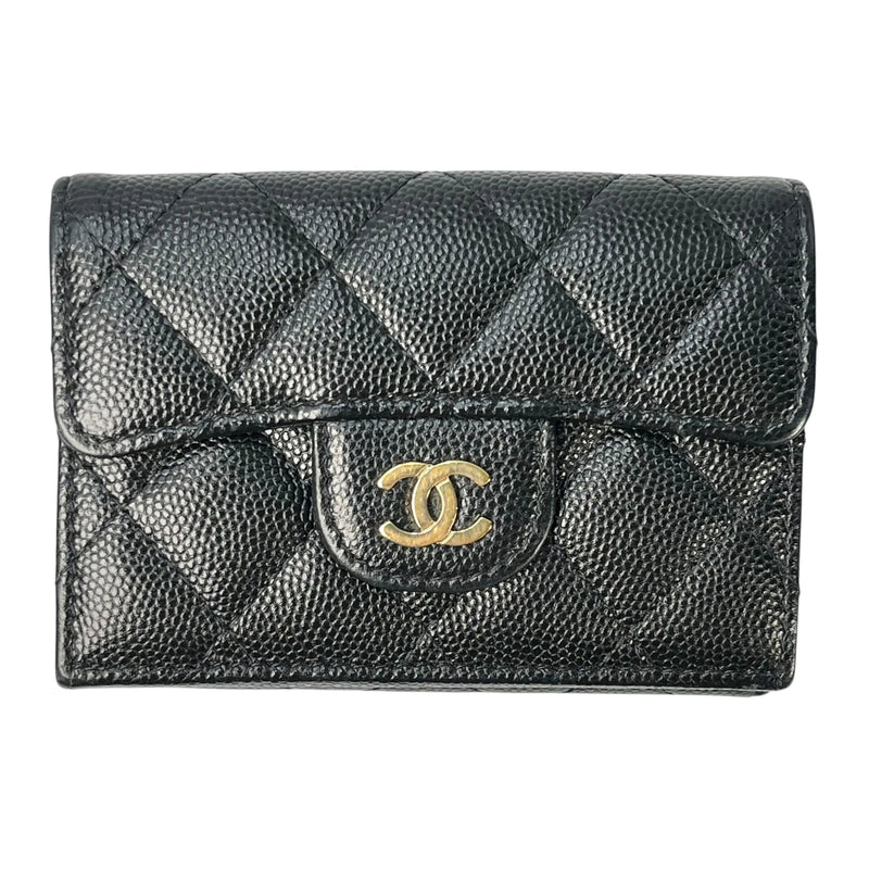 CHANEL Classic Small Flap Compact Wallet Caviar Skin - Black