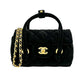 CHANEL Matelasse Boston Velvet Mini Bag Shoulder Bag - Black