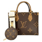 Louis Vuitton Giant Monogram Canvas On The Go PM Hand Bag Shoulder Bag - Brown