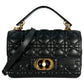 Christian Dior Jolie Top Handle Bag Calfskin Hand Bag Shoulder Bag - Black