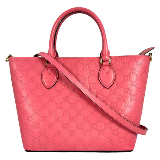 GUCCI Guccissima Leather Hand Bag Shoulder Bag - Pink
