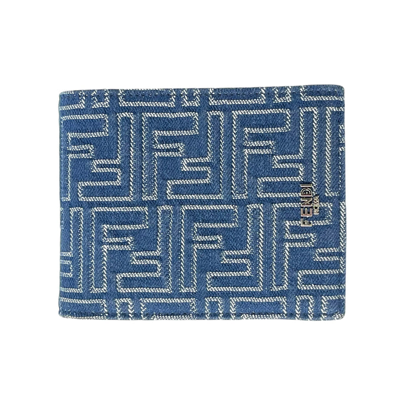 FENDI FF Denim Compact Wallet - Blue
