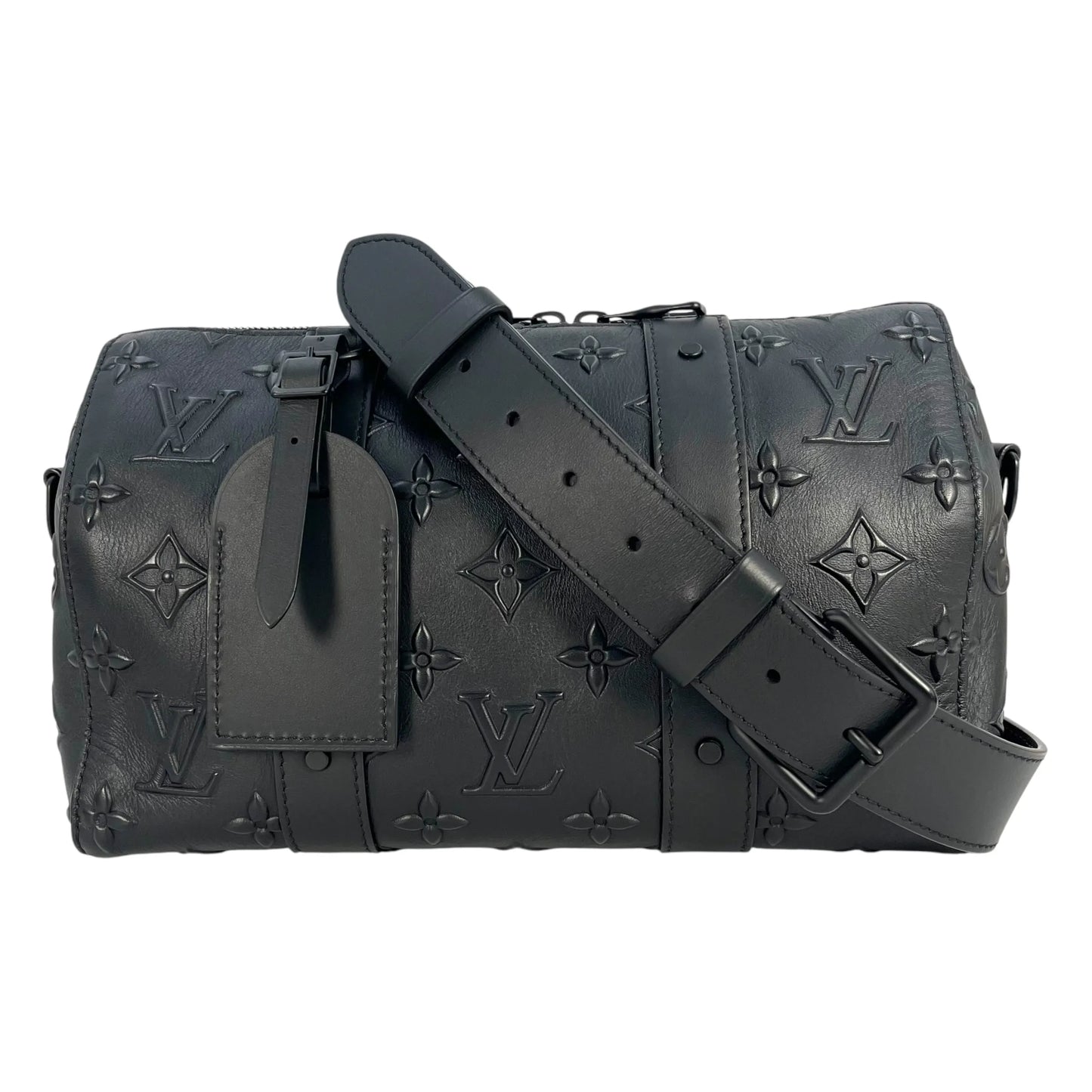 LOUIS VUITTON City Keepall Monogram Seal Shoulder Bag - Black