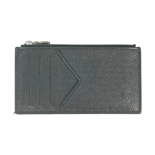 LOUIS VUITTON Taiga Leather Card Case and Coin Purse - Black 