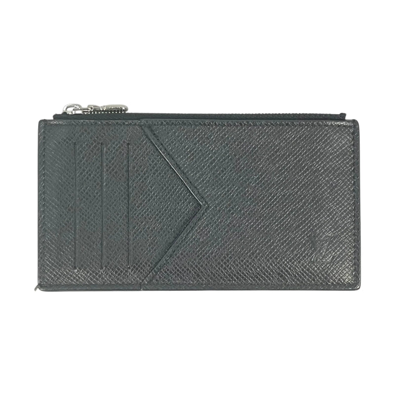 LOUIS VUITTON Taiga Leather Card Case and Coin Purse - Black 