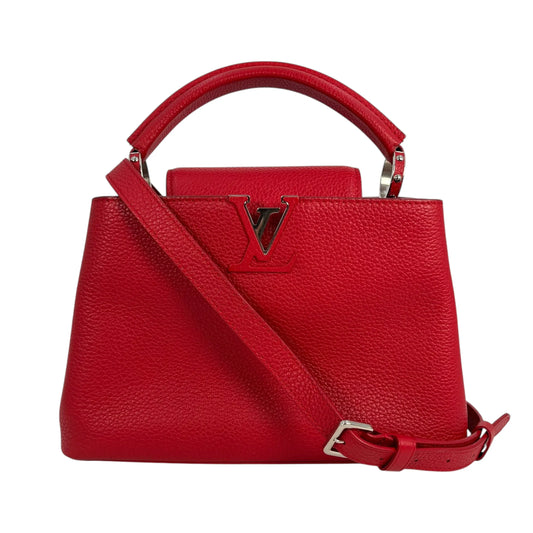 LOUIS VUITTON Capucines BB Leather Handbag/Shoulder Bag - Red 