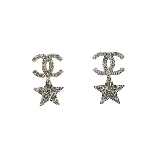 CHANEL Crystal CC Star Stud Earrings - Metal