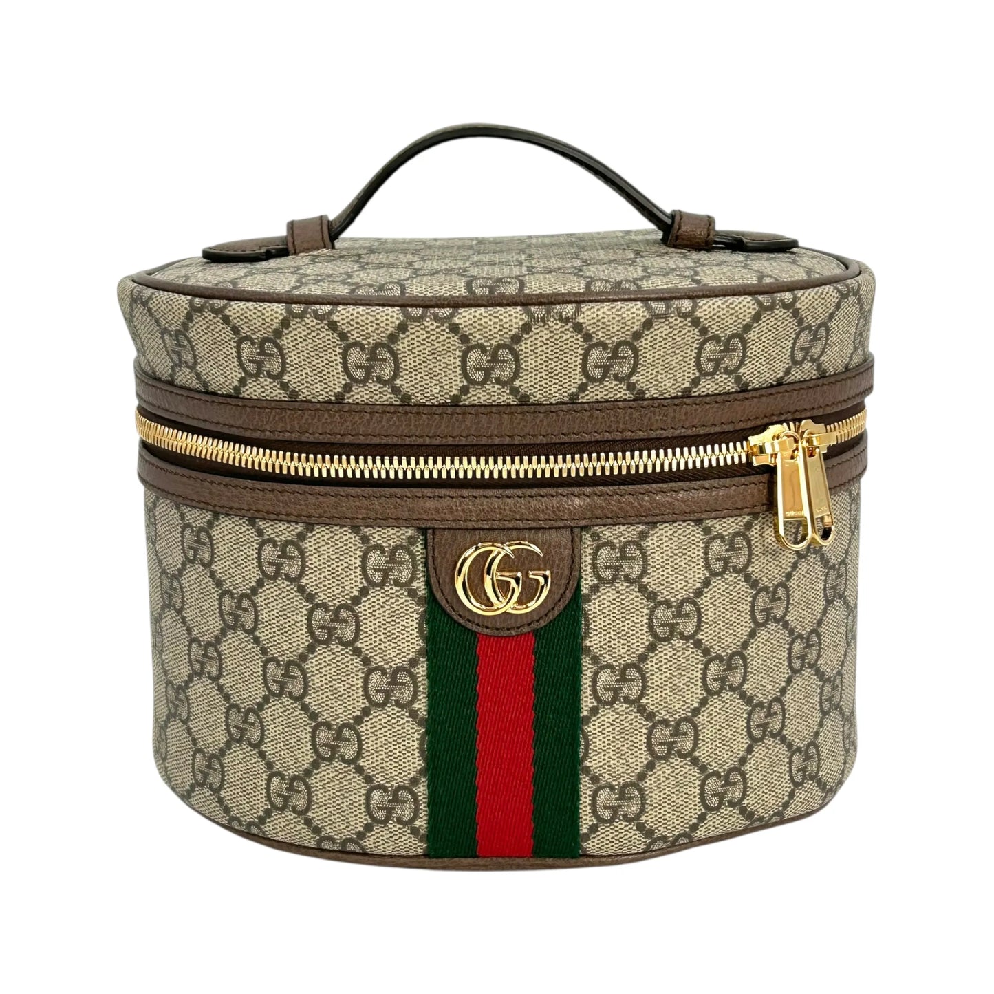 GUCCI Ophidia GG Supreme Canvas Cosmetic Case Handbag - Brown 