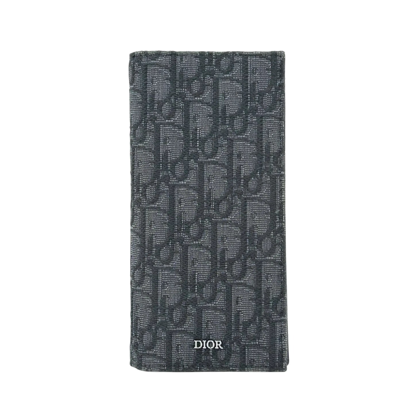Christian Dior Oblique Jacquard Vertical Long Wallet - Black 