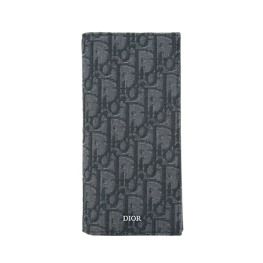 Christian Dior Oblique Jacquard Vertical Long Wallet - Black 