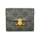 CELINE Triomphe Canvas Small Flap Compact Wallet - Dark Brown 