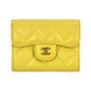 CHANEL Matelasse Classic Flap Lambskin Coin Case - Yellow