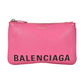 BALENCIAGA Ville Logo Leather Pouch Clutch Bag - Pink