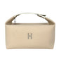 HERMES Bridesmaid Black GM Cotton Canvas Pouch - Beige