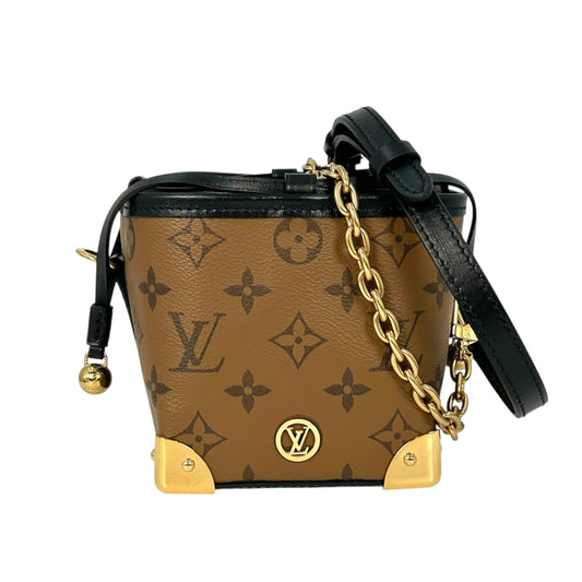 LOUIS VUITTON Monogram Reverse Noe Purse with LV Charm Chain Shoulder Bag - Brown 