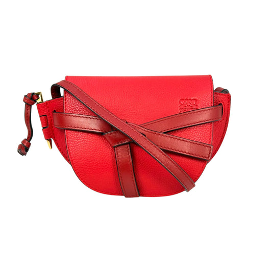LOEWE Gate Bag Calfskin Shoulder Bag - Red 