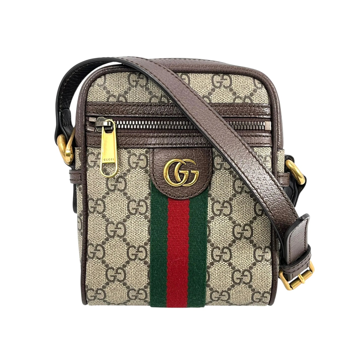 GUCCI オフィディア GGスプリーム キャンバス ショルダーバッグ - ブラウン