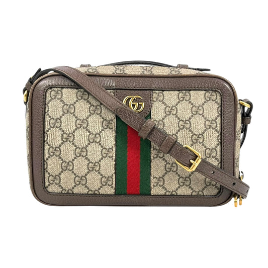 GUCCI Offdia Small GG Supreme Canvas Shoulder Bag - Brown 
