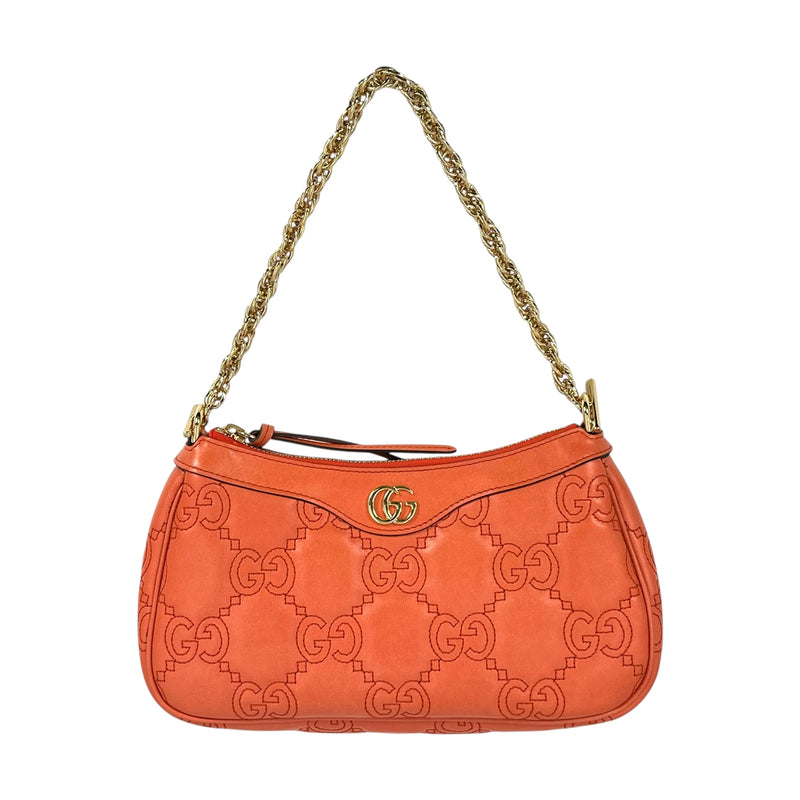GUCCI GG Matelasse Small Shoulder Bag/Handbag - Orange 