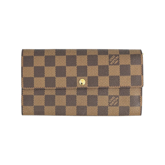 Louis Vuitton Sarah Damier Ebene Portefeuille Long Wallet - Brown 
