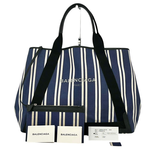 BALENCIAGA Stripe Navy Cabas