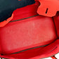 HERMES Birkin30 taurillon Rouge pivoine SVmetal fittings □R