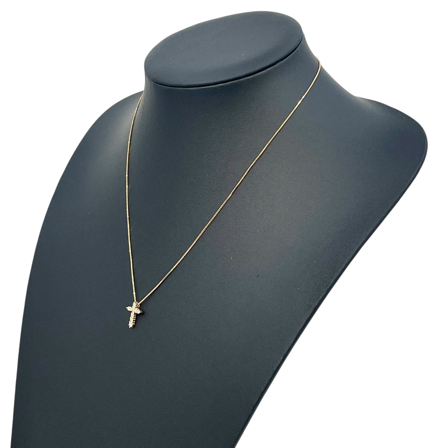 Diamond Cross Pendant Necklace 0.30ct 18K