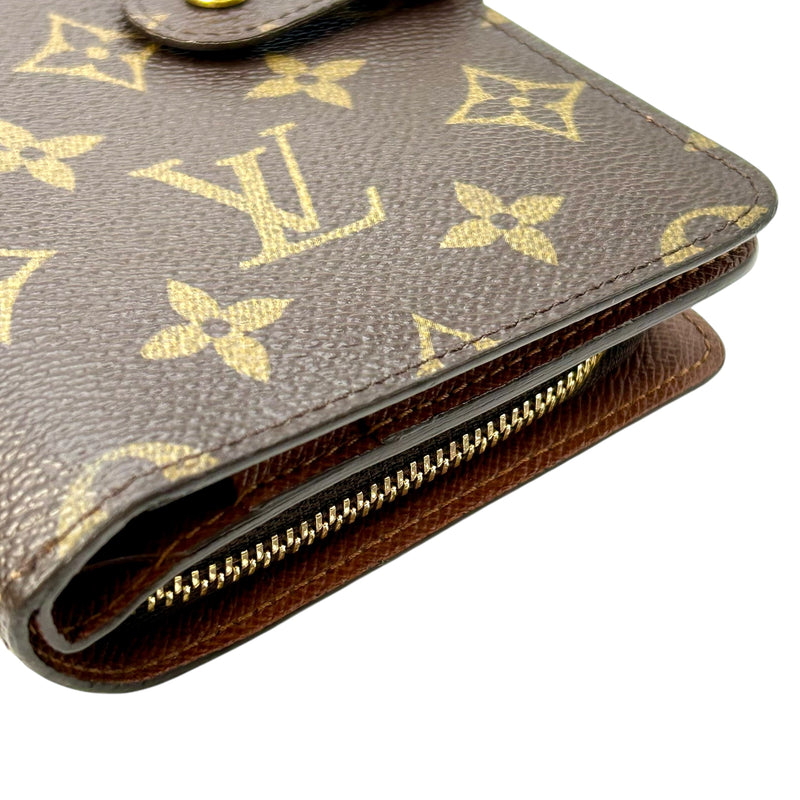 Louis Vuitton Monogram Portefeuille Porte-Papier Zip Compact Wallet - Brown - 32441