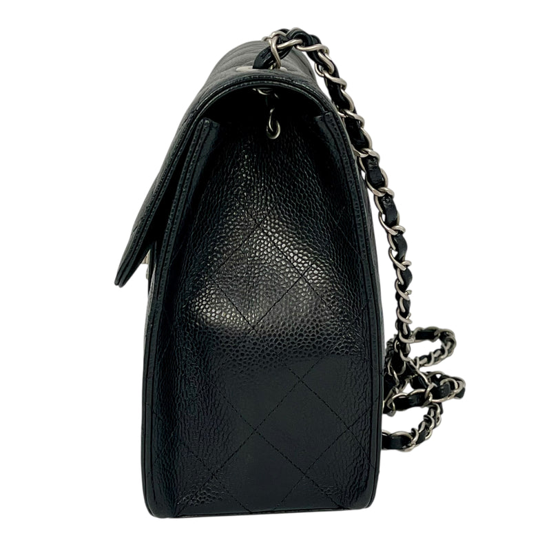 CHANEL Caviar Skin Matelasse Chain Shoulder Bag - Black