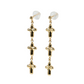 K18 Yellowgold Triple Cross Earring
