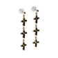 K18 Pinkgold  Triple Cross Earring